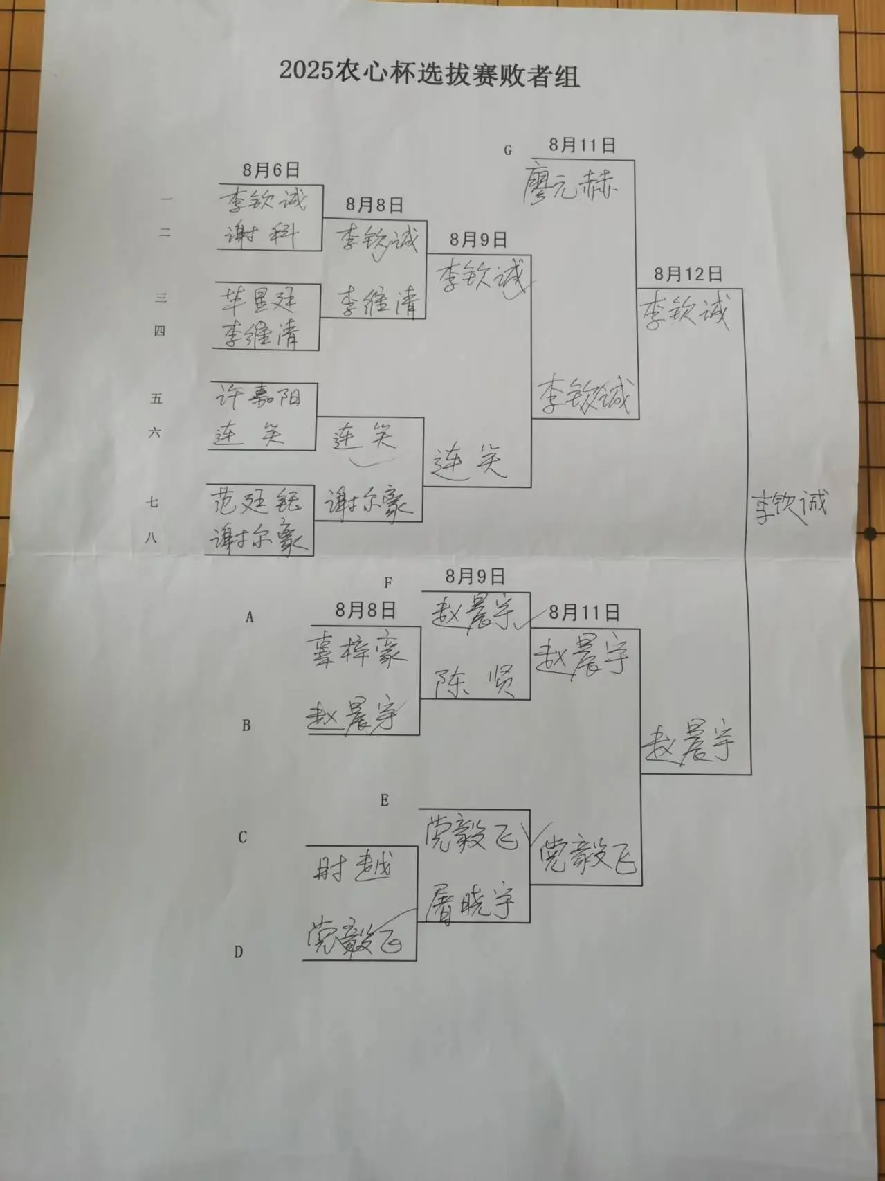 浩九段, 回到右下图, 人选